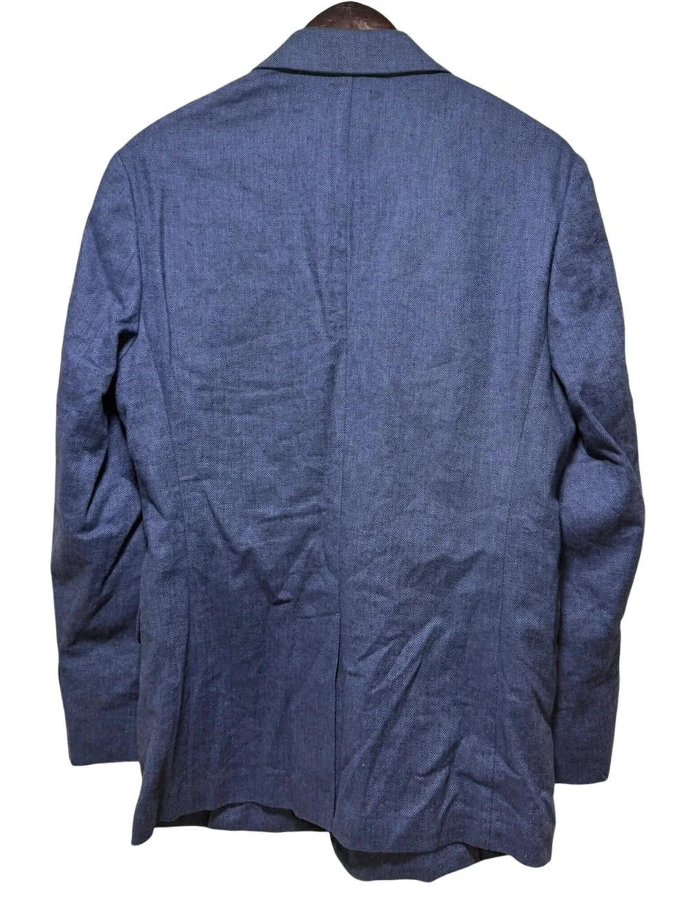 Banana Republic Blue Herringbone Linen Sports Blazer Coat Size 38S Tailored Fit